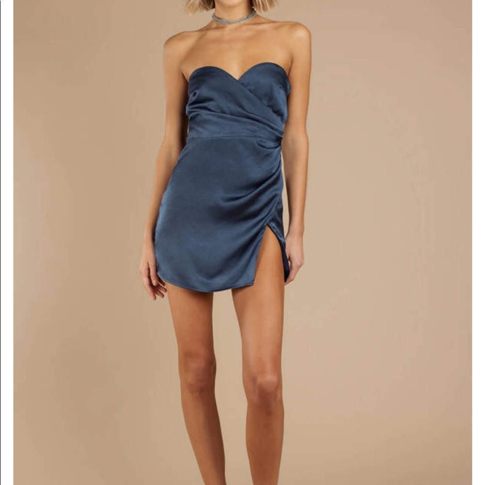 Wait Your Turn Bodycon Dress Navy Tobi